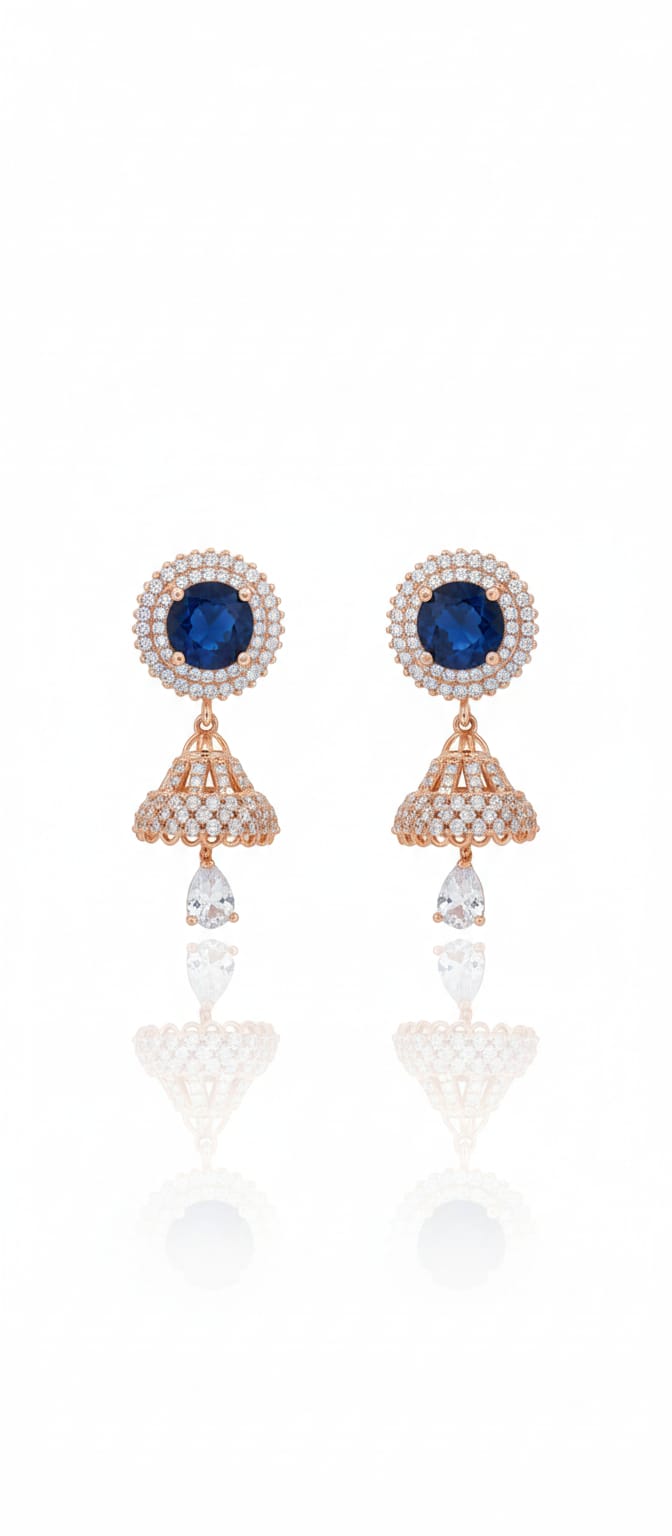 Elegant Blue Sapphire and Diamond-Studded Earrings for Timeless Glamour